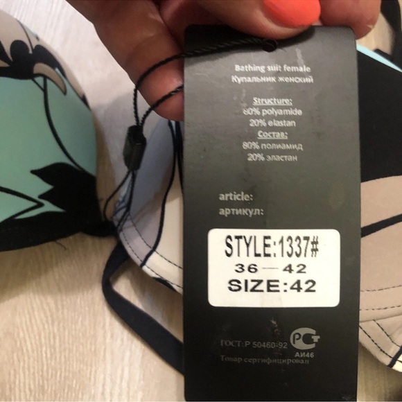 RIVAGE Two Pieces bikini Swimsuit Size 38B Push Up Underwire Top /M Bottom. - Picture 7 of 8